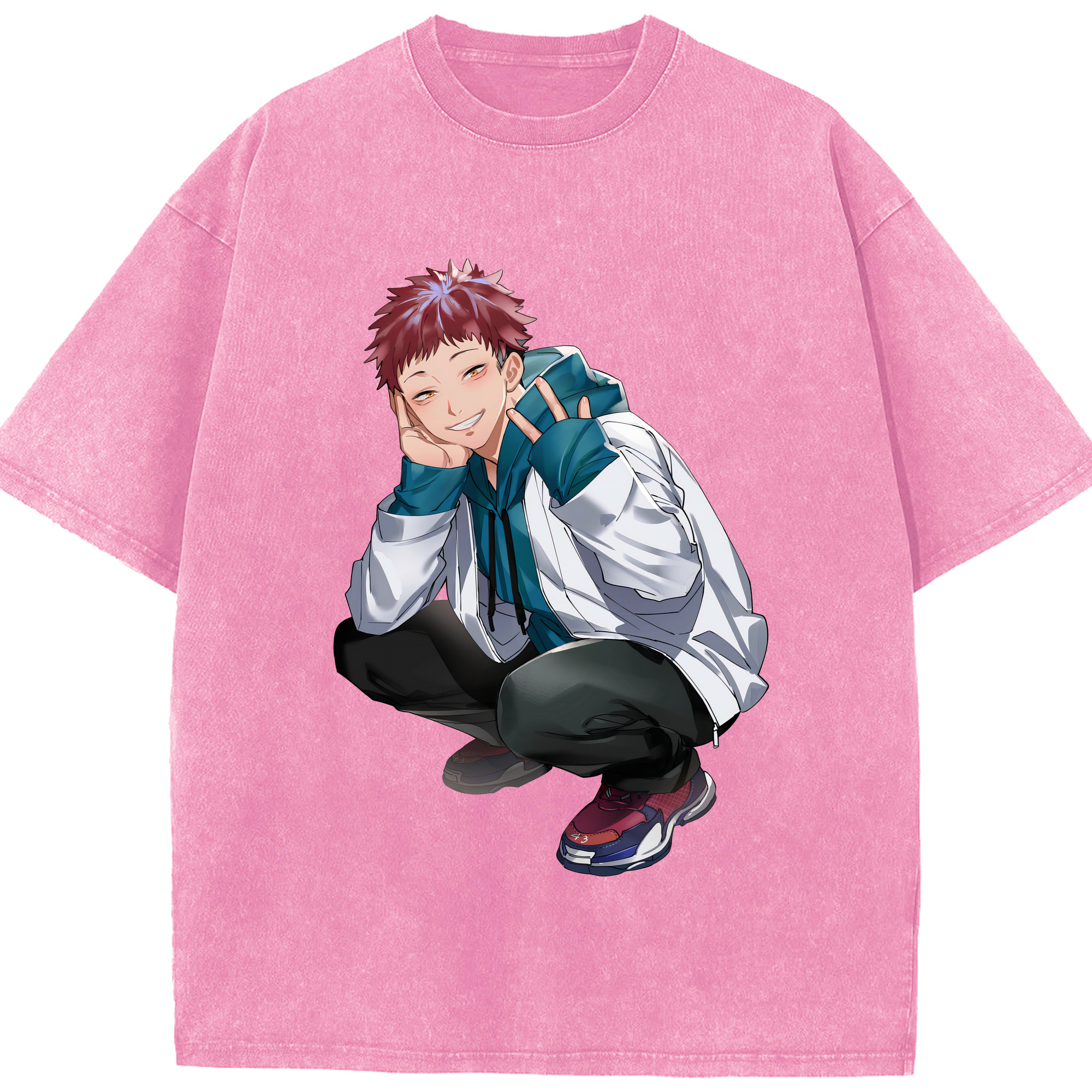 （画像用） 呪術廻戦 Jujutsu Kaisen 綿100% ヴィンテージ風 半袖Tシャツ（フロントプリント）